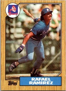 1987 Topps Baseball Card Rafael Ramirez Atlanta Braves sk3114