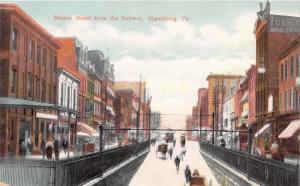 HARRISBURG PENNSYLVANIA~MARKET STREET FROM THE SUBWAY~J B HOFFMAN POSTCARD 1908