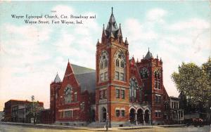 FORT WAYNE INDIANA WAYNE EPICOPAL CHURCH BROADWAY & WAYNE ST POSTCARD c1908