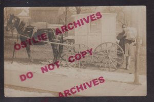 Grove City OHIO RPPC 1907 MAILMAN USPS Mail Wagon Buggy RFD nr Columbus OH KB