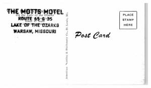 1930s/40s Motts Motel, Lake of the Ozarks, Warsaw, MO Postcard *5A
