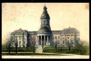 Missouri JEFFERSON CITY State Capital Building pm1908 Litho-Chrome - DB