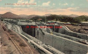 Panama, Canal, Miraflores Locks Bird's Eye View, Underwood No 143-5