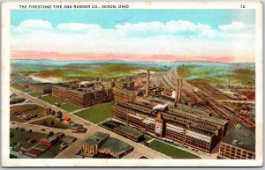 The Firestone Tire & Rubber Company Akron Ohio OH Panorama Building Postcard