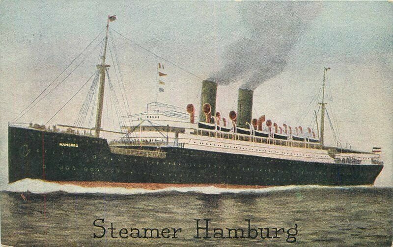 Steamer Hamburg Capper Artist impression C-1910 Postcard 22-2749