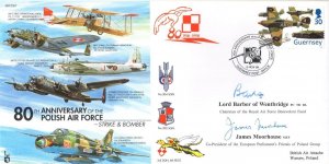 James Moorhouse Polish Poland Air Force MULTI Hand Signed FDC