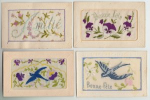 EMBROIDERED SILK COLLECTION 482 Vintage Postcards with BETTER Pre-1940 (L3134)