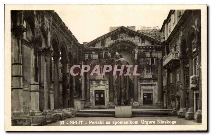 Postcard Old Split Peristil his spomenikom Grgura Ninskoga Croatia Croatia