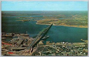 Fall River Massachusetts 1960s Postcard Charles M. Braga Memorial Bridge