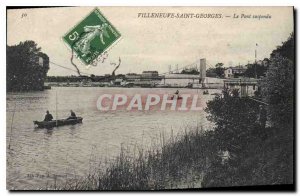 Old Postcard Villeneuve Saint Georges The Suspension Bridge