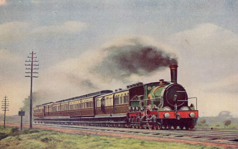 Great Western GWR Iron Duke Train at Uffington 1890 Postcard