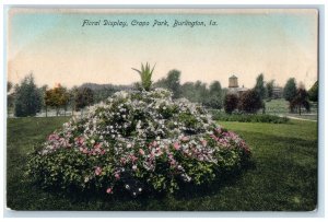 c1910's Floral Display Scene Crapo Park Burlington Iowa IA Unposted Postcard