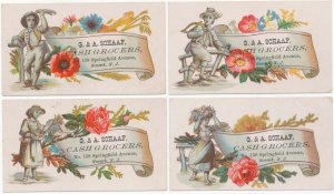 G & A Schaaf Cash Grocers 158 Springfield Newark N. J. 4 Victorian Trade Cards