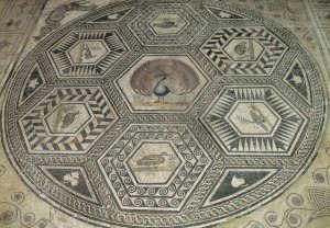 Roman Villa Du Paon Mosaic Sculpture Rome History Museum Postcard