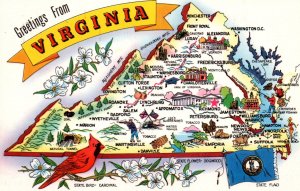 Greetings From Virginia Map