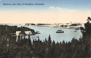 Harbour and City of Hamilton Bermuda Postcard