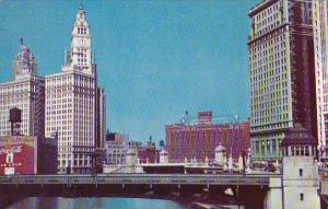 Illinois Chicago River Looking East