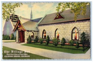 Colorado Springs Colorado CO Postcard Village Inn Exterior Building 1940 Vintage