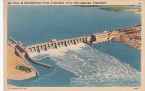 Tennessee Chattanooga Air View Of Chickamauga Dam On Tennesse River