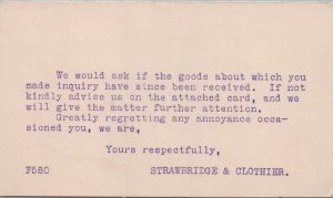 Postcard Strawbridge and Clothier Philadelphia PA 1917