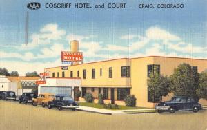 Craig Colorado Cosgriff Hotel Court Street View Antique Postcard K43919
