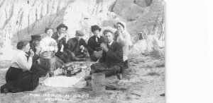 Mellette County SD Picnic In Badlands 12-15-1912 Real Photo Postcard