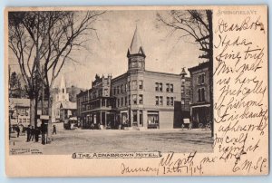 Springfield Vermont VT Postcard The Adnabrown Hotel Building Exterior Scene 1905