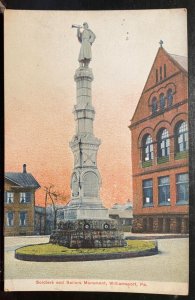 Vintage Postcard 1908-1915 Civil War Soldier & Sailors' Monument, Williamsport,