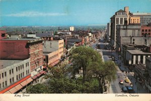 c.1974 Cars King Street Hamilton Ontario Canada Continental Postcard 10C1-685