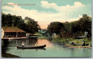 Cleveland Ohio 1913 Postcard View In Rockefeller Park Canoe