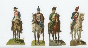 1880's Cavalry Soldiers Lot Victorian DIe Cut Trade Card x718E