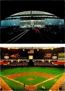 2~4X6 Postcards Houston, TX Texas ASTRODOME STADIUM Night & Astros Baseball Game