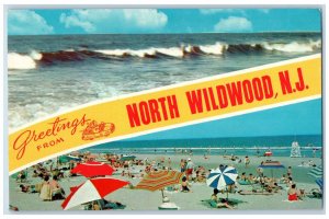 c1960's Greetings from North Wildwood New Jersey NJ Vintage Multiview Postcard