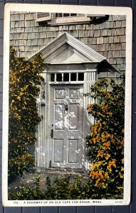 Vintage Postcard 1915-30 Doorway, Old Cape Cod House, Brewster, Massachusetts MA