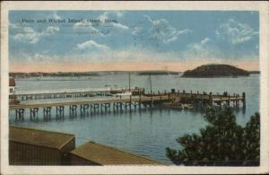 Onset Cape Cod MA Piers & Wicket Island c1920 Postcard