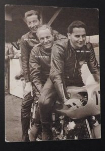 Mint Postcard Germany 1953 Werner Haas Otto Daiker Bill Lomas Motorcycle Racers