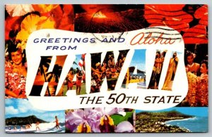 Greetings From Hawaii  Large Letter  Postcard  1971