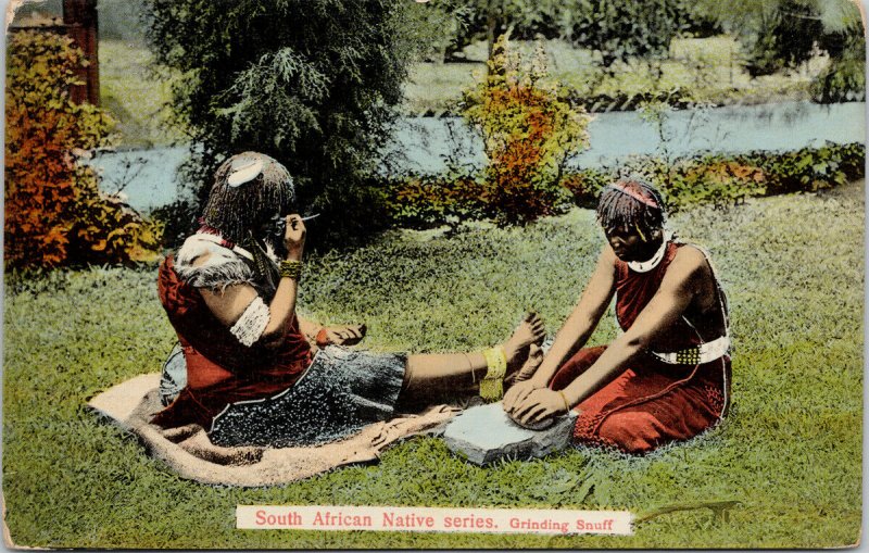 People Grinding Snuff South Africa South African Native Series Postcard E81