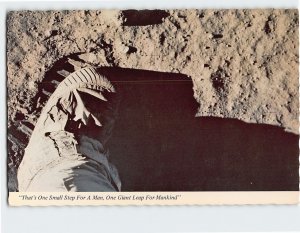 Postcard View of the foot and lunar boot on the moon, Apollo 11 Moon Landing