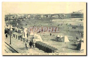 Old Postcard Les Sables d'Olonne The Beach