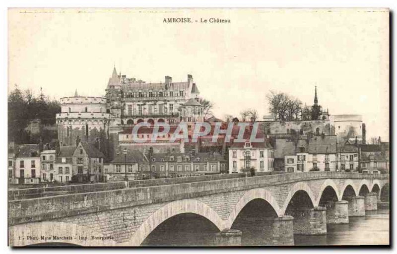 Old Postcard Amboise Chateau