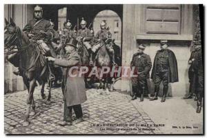 Old Postcard The demonstration on May 1 in Paris The outgoing Dragons Barrack...