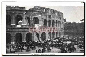 Old Postcard The President Arriving in Rome Colosseum