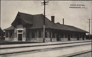 Owensboro KY Union RR Train Station Depot c1910 Postcard