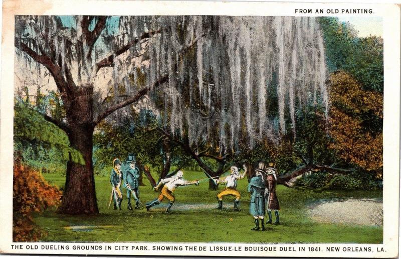 Old Dueling Grounds in City Park, New Orleans LA Vintage Postcard J07