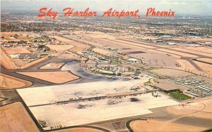 Postcard Arizona Phoenix Sky Harbor Airport Petley Aerial View 23-6772