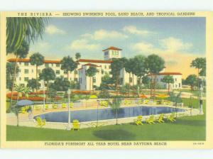 Unused Linen THE RIVIERA HOTEL Daytona Beach Florida FL hr7298