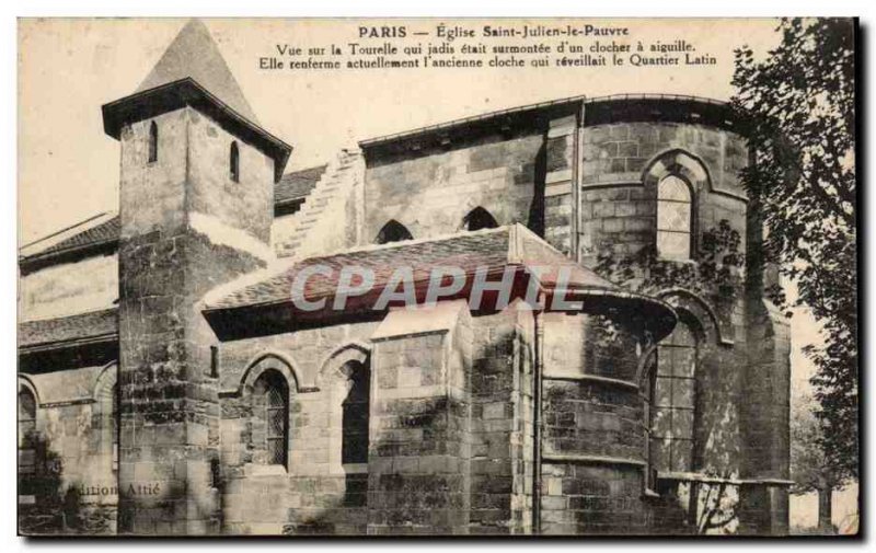 Paris Old Postcard Church of Saint Julian the Poor