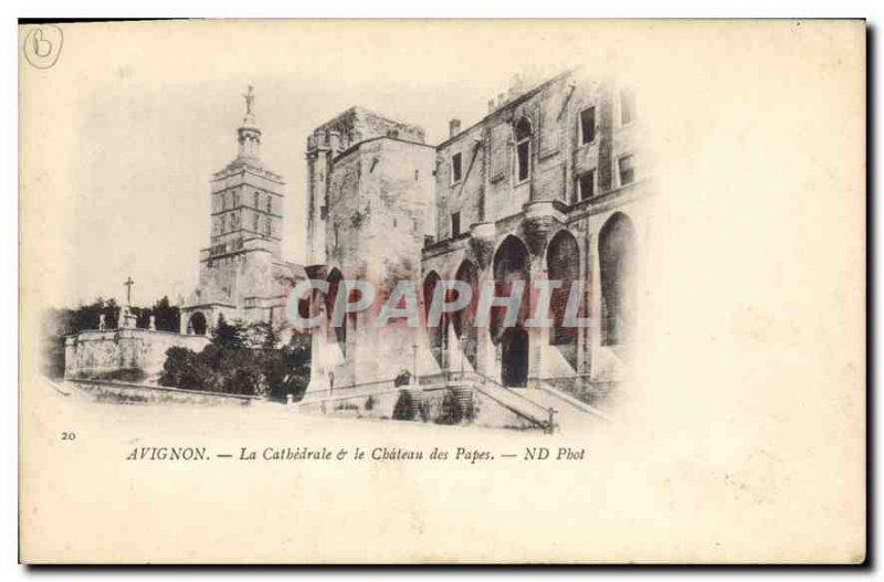 Postcard Old cathedral Avignon Popes and chetau