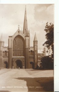 Norfolk Postcard - Norwich Cathedral - West Front - Ref TZ5850